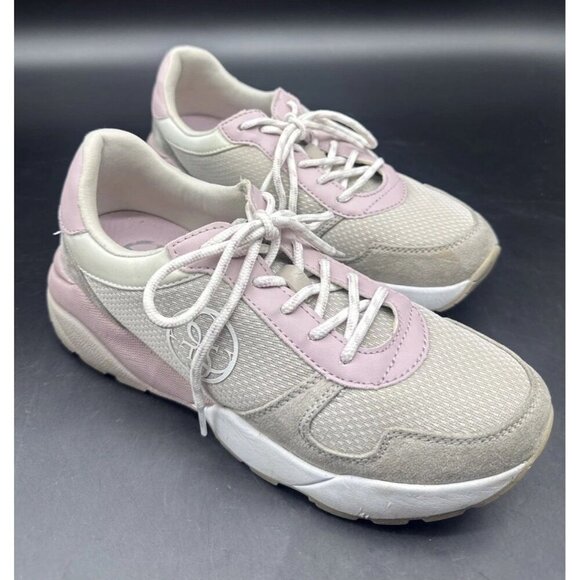 GUESS Women's SPEED6 Gray Purple Faux Leather Lace Up Athletic Sneaker Shoe 8 - Picture 1 of 13